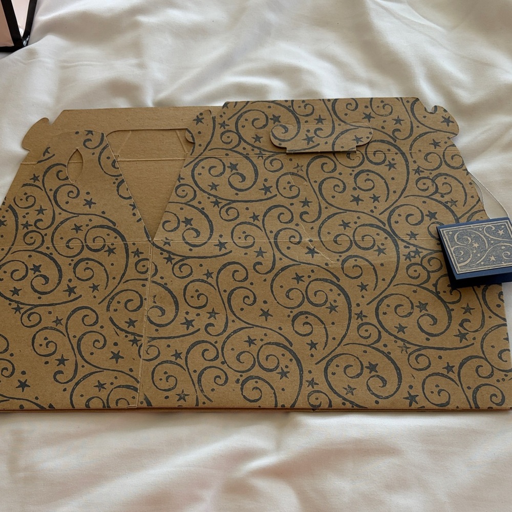 Decorative Foldable Cardboard Tray box for gifting with Swirl & Star Print